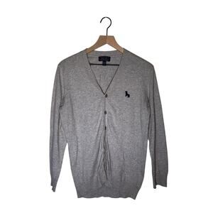 BLADE + BLUE men’s gray cotton minimalist classic button cardigan M